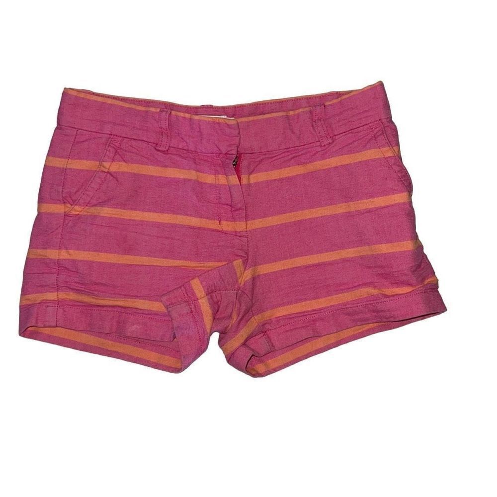 Vineyard Vines Girls Striped Shorts Pink Orange sz 10 FLAW Preppy Coastal Casual